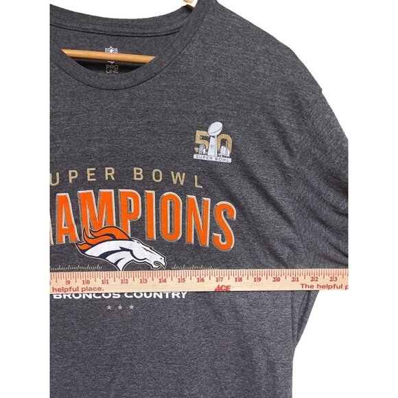 NFL Denver Broncos Country Super Bowl 50 Champions Grey T-Shirt Size XL - Picture 5 of 7